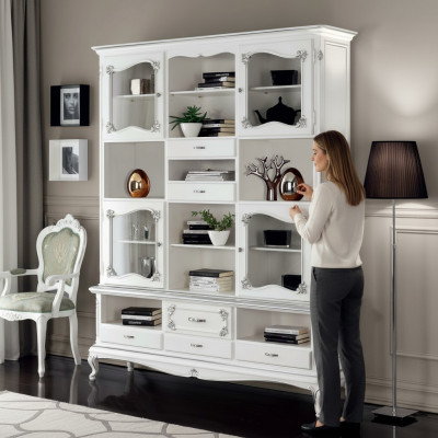 Living room display cabinet bookcase sideboard classic furniture shelves wood