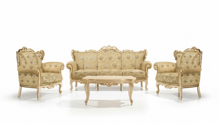 Italian seating set classical furniture seat upholstery set sofa couch 4-piece new
