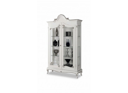 Display cabinet white glass cabinet design classic cabinet luxury wood furniture showcases new