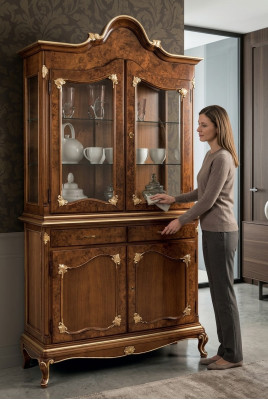 Display cabinet glass cupboard cabinets shelf wood showcase design modern living room new