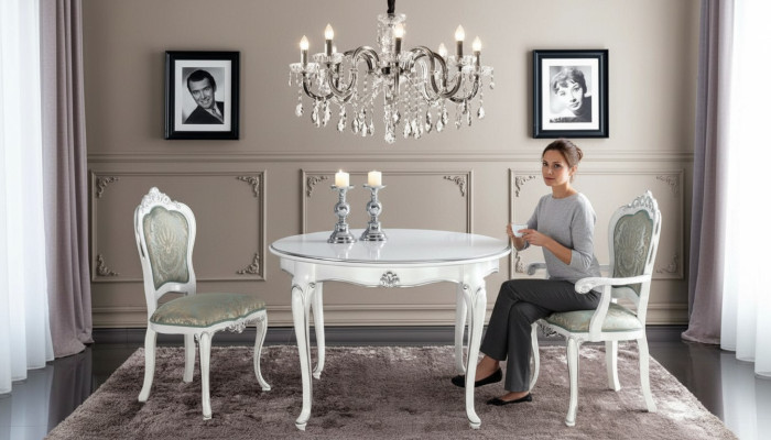 Table Set 2x Chair Dining Room Chair Chairs Wood Luxury Dining Group Set 3-piece New