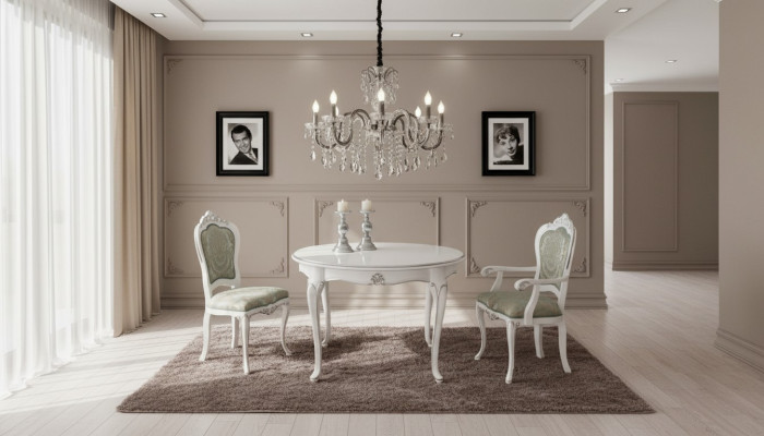 Table Set 2x Chair Dining Room Chair Chairs Wood Luxury Dining Group Set 3-piece New