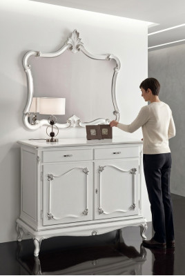 Italian furniture dresser sideboard mirror chest cabinet wood new
