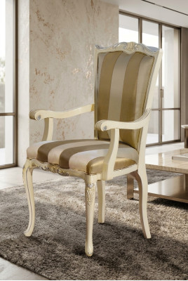 Chair Classic Design 1-Seater Armchair Wooden Chairs Italian Furniture New
