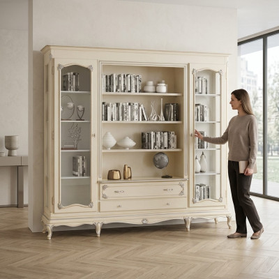 Display cabinet dresser showcase sideboard glass designer cabinet new