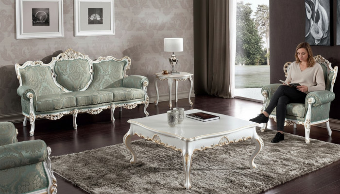Sofa set couch classic baroque furniture living room couch 5-piece sofa table