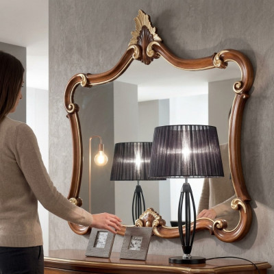 Italian wall mirror classic mirror furniture wood luxury furnishing new