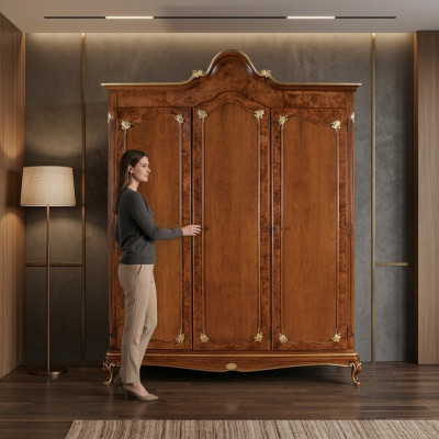 Wardrobe Wooden Cabinet Closet Solid Bedroom Furniture Wood Solid Wood New