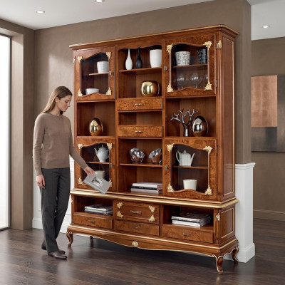 Bookshelf brown display cabinet bookcase showcase bookshelves shelves new