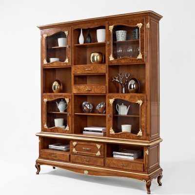 Bookshelf brown display cabinet bookcase showcase bookshelves shelves new