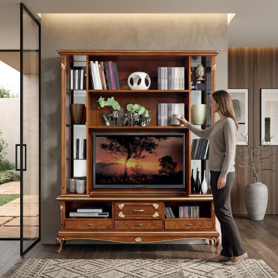 Living room wall cabinet display case wood living room furniture tv wall units design cabinets