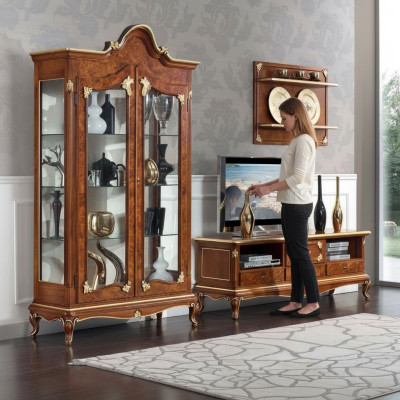 Italian living room wall unit RTV TV sideboard cabinet display cabinet wall shelf 3-piece set