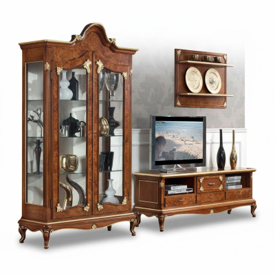 Italian living room wall unit RTV TV sideboard cabinet display cabinet wall shelf 3-piece set