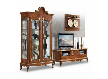 Italian living room wall unit RTV TV sideboard cabinet display cabinet wall shelf 3-piece set
