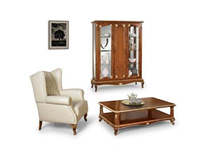 Classic display cabinet furniture living room set cabinet with coffee table display cabinet Italy