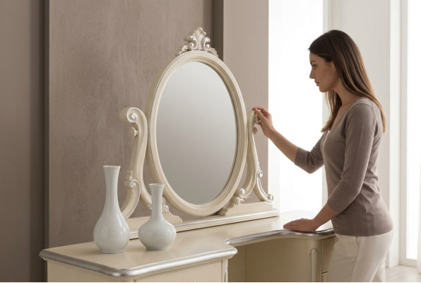 Round Mirror Classic Design Wall Mirror Round Little Mirror White Italy New