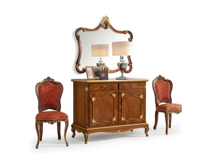 Sideboard dresser mirror dresser drawers wood Art Deco luxury design set 2-piece