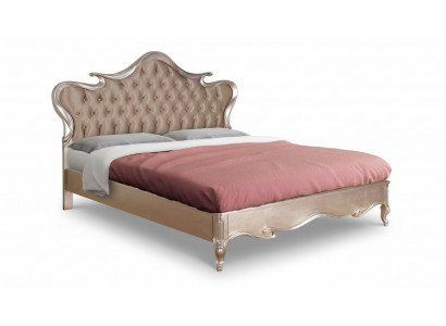 Chesterfield bed upholstery design luxury double hotel beds Italian wood new