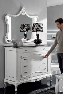 Luxury dresser mirror set wood console sideboard drawers dressers consoles