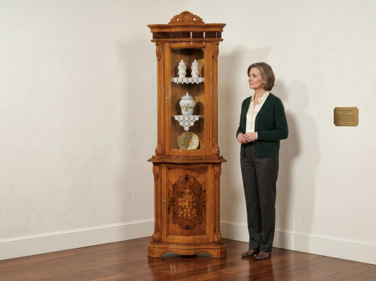 Display cabinet glass cupboard solid wood showcase living room sideboard Italian furniture