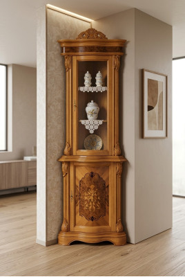 Display cabinet glass cupboard solid wood showcase living room sideboard Italian furniture