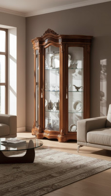 Display glass cabinet showcase living room wood sideboard Italian furniture shelf