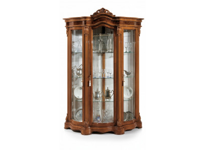 Display glass cabinet showcase living room wood sideboard Italian furniture shelf