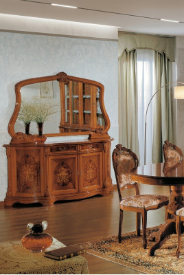 Italian furniture cabinets solid mirror 2-piece chest of drawers sideboard cabinet wood