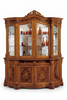 XXL Display Cabinet Solid Wood Vitrine Sideboard Italian Furniture Cabinets