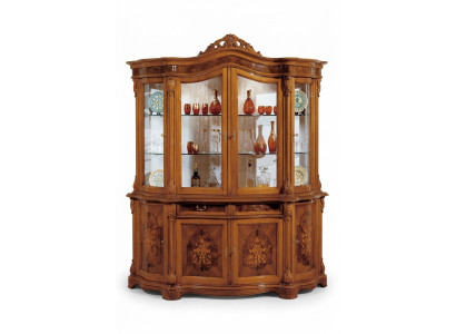 XXL Display Cabinet Solid Wood Vitrine Sideboard Italian Furniture Cabinets