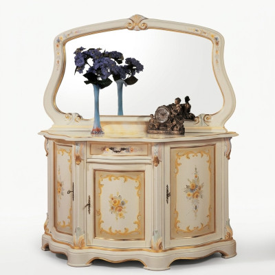 Elegant style furniture bedroom chest of drawers cabinet classic sideboard with mirror