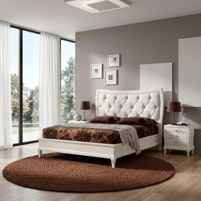 Bed bedroom set bed 2x nightstand wood classic Italian furniture 3-piece set