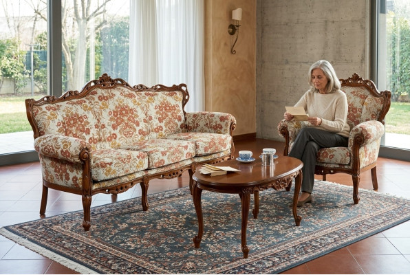 Italian sofa set classic sofa couch set coffee table 3-piece suite