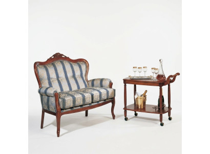 Two-seater sofa, 2-seater design sofas, upholstered classic seat fabric textile couch