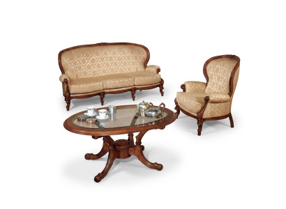 Classic sofa set couch sofa armchair coffee table Italian furniture 3-piece set.