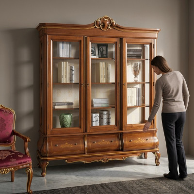 Showcase cabinet bookshelf sideboard classic Italian furniture shelves wood
