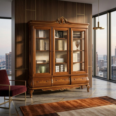 Showcase cabinet bookshelf sideboard classic Italian furniture shelves wood