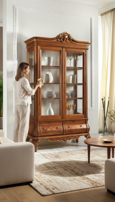 XXL glass cabinet, classic cabinets, luxury sideboard, Italian furniture sideboard