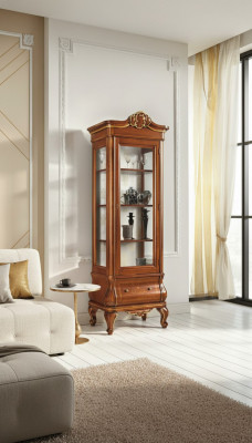 Display cabinet glass cupboard wood cabinets living room showcases Italian luxury furniture