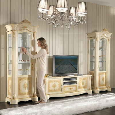 Living room 2x display cabinet wall unit cabinets design tv display cabinet set 3-piece cabinet new