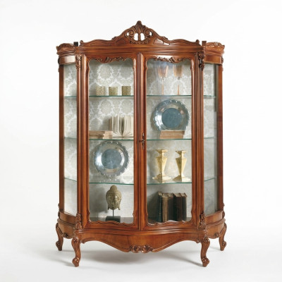 Glass cabinet display sideboard furniture wooden cabinet XXL luxury display wooden cabinet