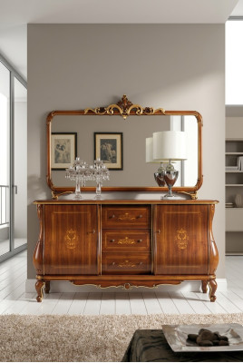 Sideboard with mirror, sideboard, wood cabinet, furniture, brown dressers, new