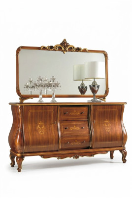 Sideboard with mirror, sideboard, wood cabinet, furniture, brown dressers, new
