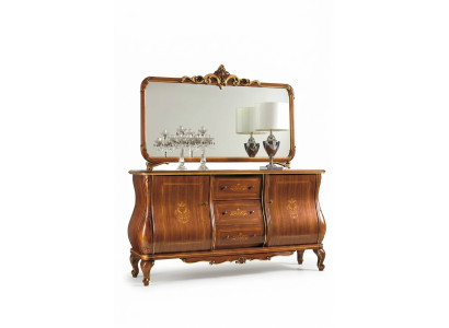 Sideboard with mirror, sideboard, wood cabinet, furniture, brown dressers, new