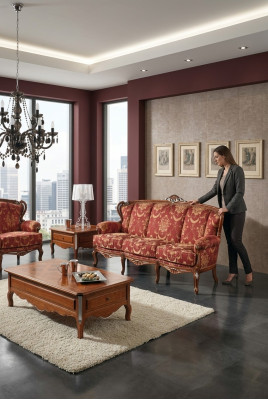 Classic 3-seater couch sofa upholstered sofas couches baroque sofa