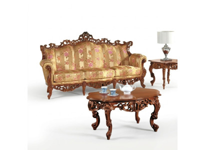 Classic Three-Seater Sofa + Coffee Table Set Classic Italian Furniture 2-piece Set