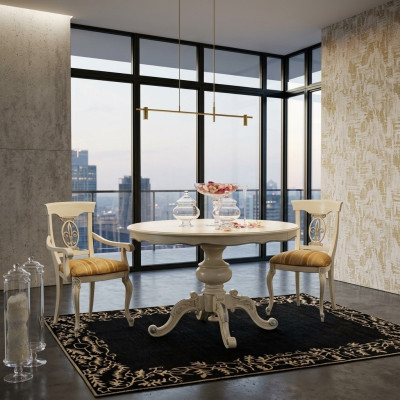 Dining furniture set with table and 2 chairs, 3-piece set, classic dining room furniture