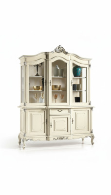 White showcase Italian luxury furniture display cabinet sideboard glass cabinets