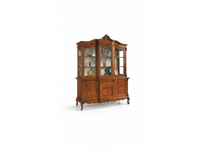 Display glass cabinet showcase living room wood sideboard Italian furniture shelf