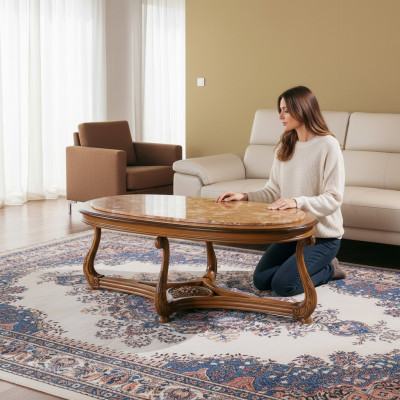 Oval coffee table wood tables side table living room Italian furniture table